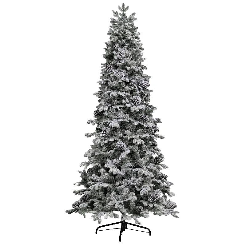 Puleo 7.5ft Yukon Snowy Pine Slim Life Like Artificial Christmas Tree